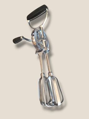 Vintage Hand Mixer in Silver with Black Handle